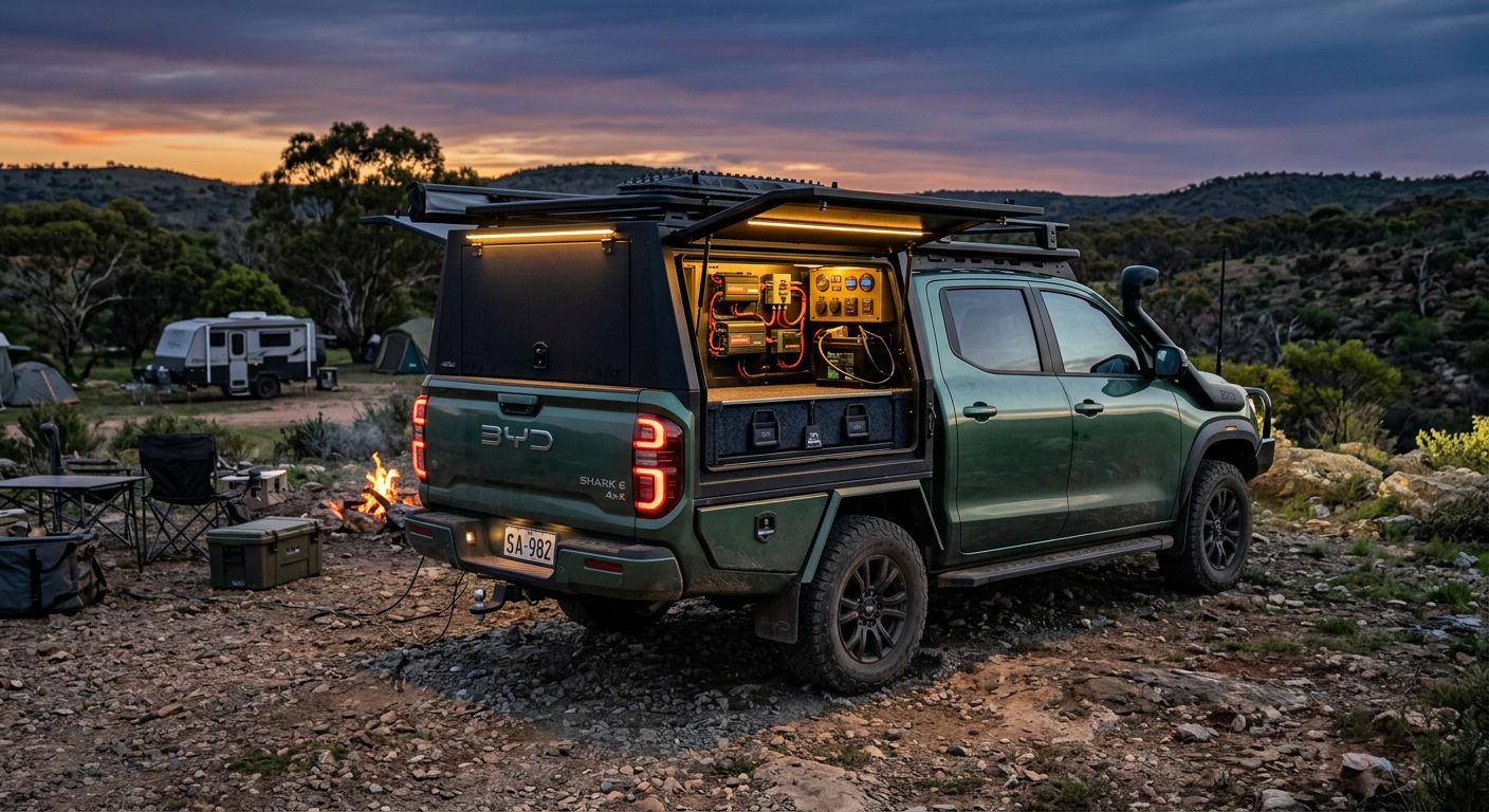 www.bydsharkaccessories.com — Safe Installation Standards and Warranty Protection — BYD Shark 6 touring and upgrade setup at dusk — feature article —